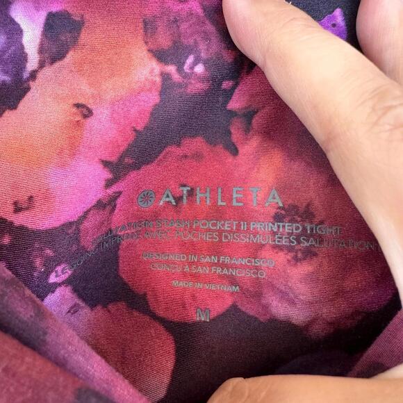 Athleta Salutation Stash Pocket II Printed Tight Leggings Medium - Picture 3 of 4